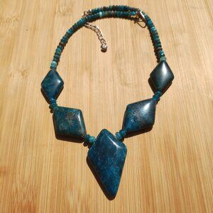 Jay King DTR 925 Sterling Silver Diamond-Shape Madagascar Apatite Necklace.